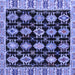 Square Abstract Blue Modern Rug, abs4635blu