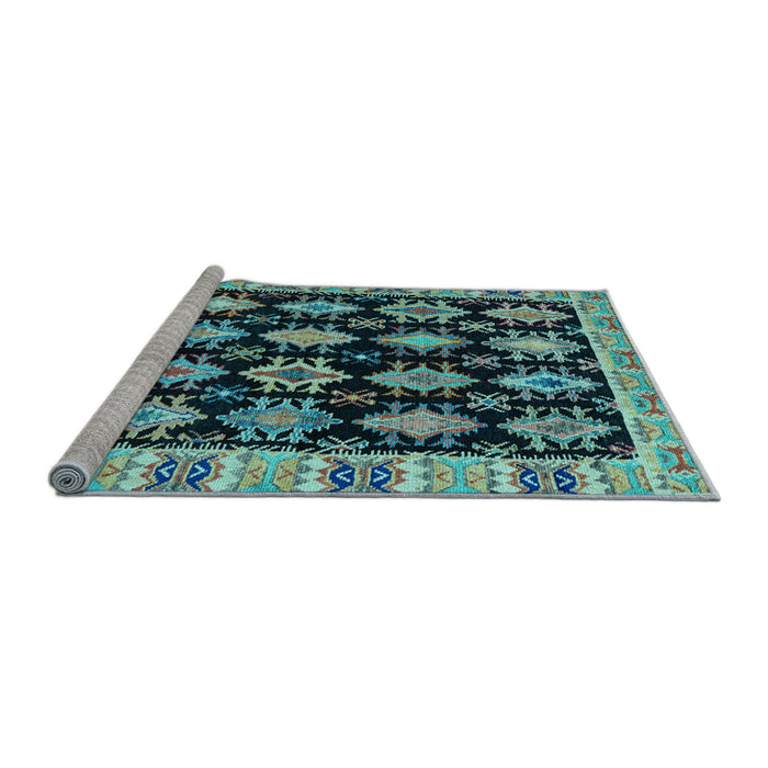 Sideview of Machine Washable Abstract Light Blue Modern Rug, wshabs4635lblu