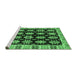 Sideview of Machine Washable Abstract Emerald Green Modern Area Rugs, wshabs4635emgrn