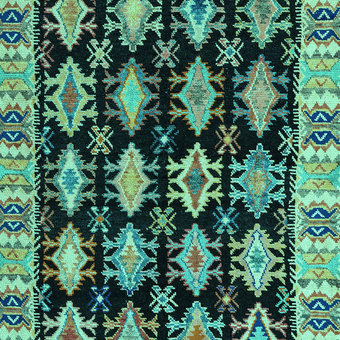 Machine Washable Abstract Turquoise Modern Area Rugs, wshabs4635turq