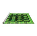 Sideview of Machine Washable Abstract Green Modern Area Rugs, wshabs4635grn