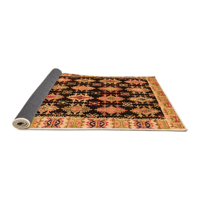 Sideview of Abstract Orange Modern Rug, abs4635org