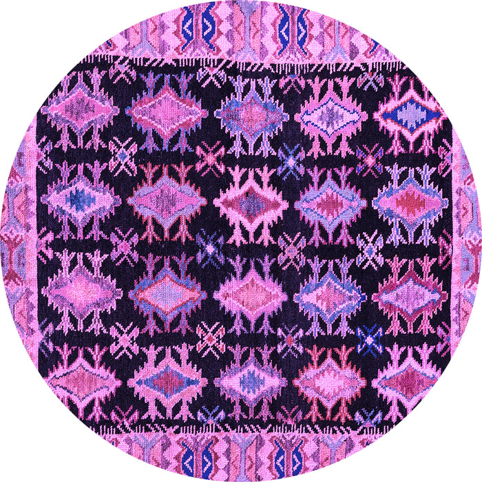 Round Abstract Purple Modern Rug, abs4635pur