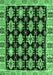 Machine Washable Abstract Emerald Green Modern Area Rugs, wshabs4635emgrn