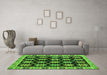 Machine Washable Abstract Green Modern Area Rugs in a Living Room,, wshabs4635grn