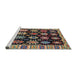 Sideview of Machine Washable Abstract Brown Rug, wshabs4636