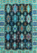 Abstract Light Blue Modern Rug, abs4636lblu