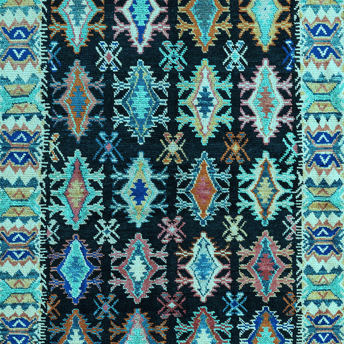 Abstract Light Blue Modern Rug, abs4636lblu