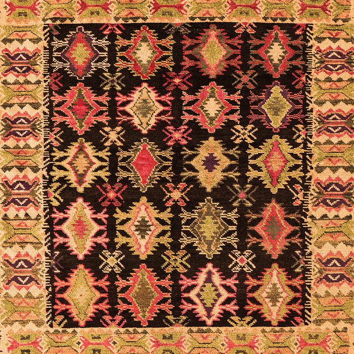 Square Abstract Orange Modern Rug, abs4636org