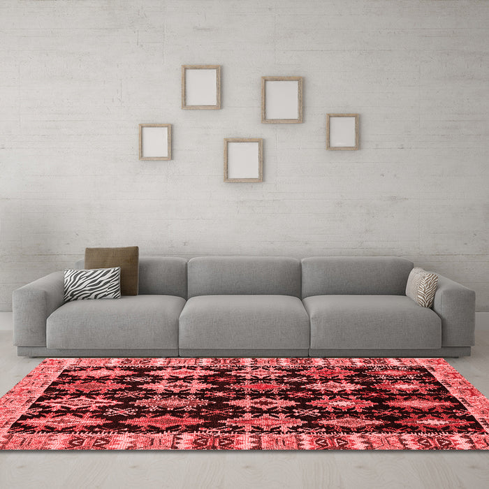 Modern Red Washable Rugs