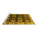 Sideview of Machine Washable Abstract Yellow Modern Rug, wshabs4636yw