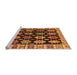 Sideview of Machine Washable Abstract Orange Modern Area Rugs, wshabs4636org