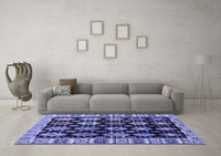 Machine Washable Abstract Blue Modern Rug, wshabs4636blu