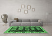 Machine Washable Abstract Emerald Green Modern Area Rugs in a Living Room,, wshabs4636emgrn