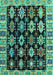 Machine Washable Abstract Turquoise Modern Area Rugs, wshabs4636turq