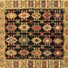 Square Machine Washable Abstract Brown Modern Rug, wshabs4636brn