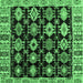 Square Machine Washable Abstract Emerald Green Modern Area Rugs, wshabs4636emgrn