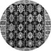 Round Abstract Gray Modern Rug, abs4636gry