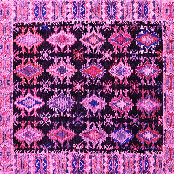 Square Machine Washable Abstract Pink Modern Rug, wshabs4636pnk