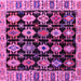 Square Machine Washable Abstract Pink Modern Rug, wshabs4636pnk