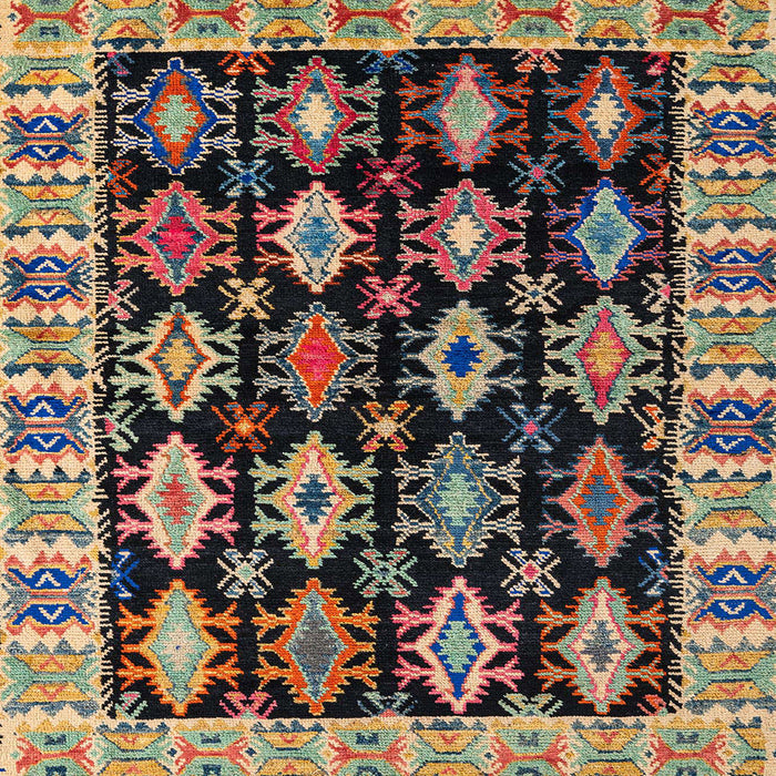 Square Machine Washable Abstract Brown Rug, wshabs4636