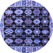 Round Abstract Blue Modern Rug, abs4636blu