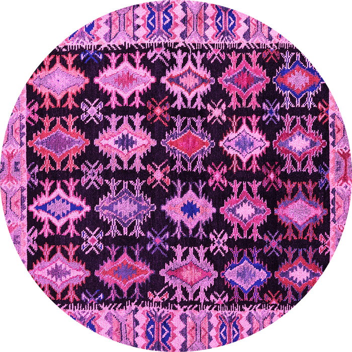 Round Abstract Pink Modern Rug, abs4636pnk