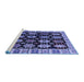 Sideview of Machine Washable Abstract Blue Modern Rug, wshabs4636blu