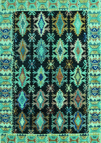 Abstract Turquoise Modern Rug, abs4636turq