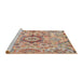 Sideview of Machine Washable Abstract Brown Sugar Brown Rug, wshabs4637