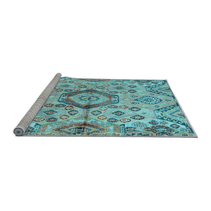 Sideview of Machine Washable Abstract Light Blue Modern Rug, wshabs4637lblu
