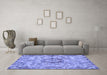 Machine Washable Abstract Blue Modern Rug in a Living Room, wshabs4637blu