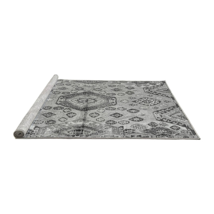 Sideview of Machine Washable Abstract Gray Modern Rug, wshabs4637gry