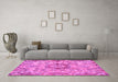 Machine Washable Abstract Pink Modern Rug in a Living Room, wshabs4637pnk