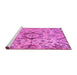 Sideview of Machine Washable Abstract Pink Modern Rug, wshabs4637pnk