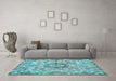 Machine Washable Abstract Light Blue Modern Rug in a Living Room, wshabs4637lblu