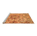 Sideview of Machine Washable Abstract Orange Modern Area Rugs, wshabs4637org