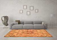 Machine Washable Abstract Orange Modern Rug, wshabs4637org