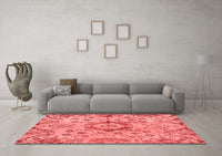 Machine Washable Abstract Red Modern Rug, wshabs4637red