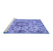 Sideview of Machine Washable Abstract Blue Modern Rug, wshabs4637blu