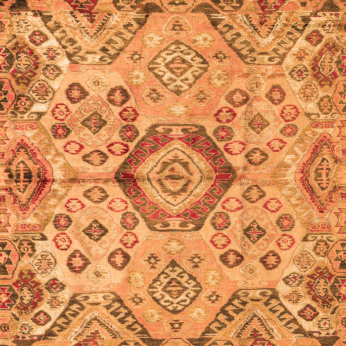 Square Machine Washable Abstract Orange Modern Area Rugs, wshabs4637org