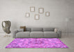 Machine Washable Abstract Purple Modern Area Rugs in a Living Room, wshabs4637pur