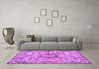 Machine Washable Abstract Purple Modern Rug, wshabs4637pur