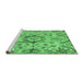 Sideview of Machine Washable Abstract Emerald Green Modern Area Rugs, wshabs4637emgrn