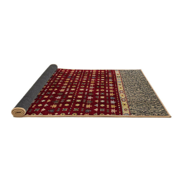 Sideview of Abstract Orange Brown Modern Rug, abs4638