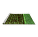 Sideview of Machine Washable Abstract Green Modern Area Rugs, wshabs4638grn