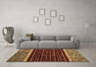 Machine Washable Abstract Brown Modern Rug in a Living Room,, wshabs4638brn