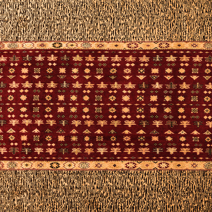 Square Machine Washable Abstract Orange Modern Area Rugs, wshabs4638org