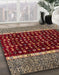 Machine Washable Abstract Orange Brown Rug in a Family Room, wshabs4638