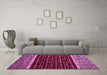 Machine Washable Abstract Pink Modern Rug in a Living Room, wshabs4638pnk